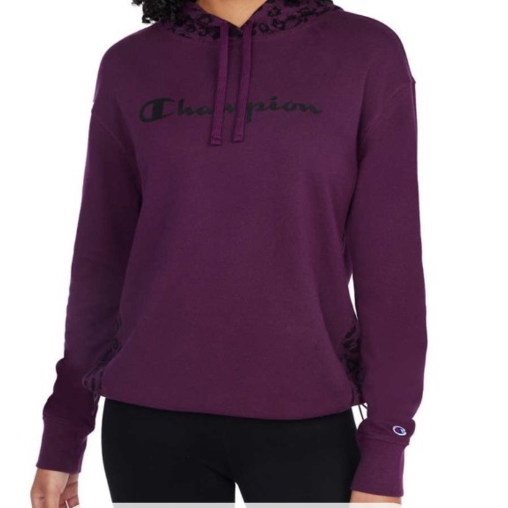 New Champion Ladies' Color Block Hoodie, Purple, Small